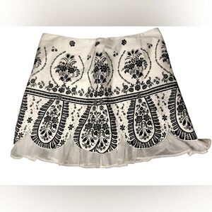 Metrostyle Black and White Floral Mini Skirt